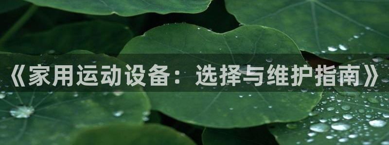 意昂体育4招商电话地址查询：《家用运动设备：选择与维